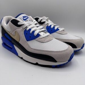 Nike Air Max 90 PRM Men’s Size 9.5 White Racer Blue Black HF3449-100